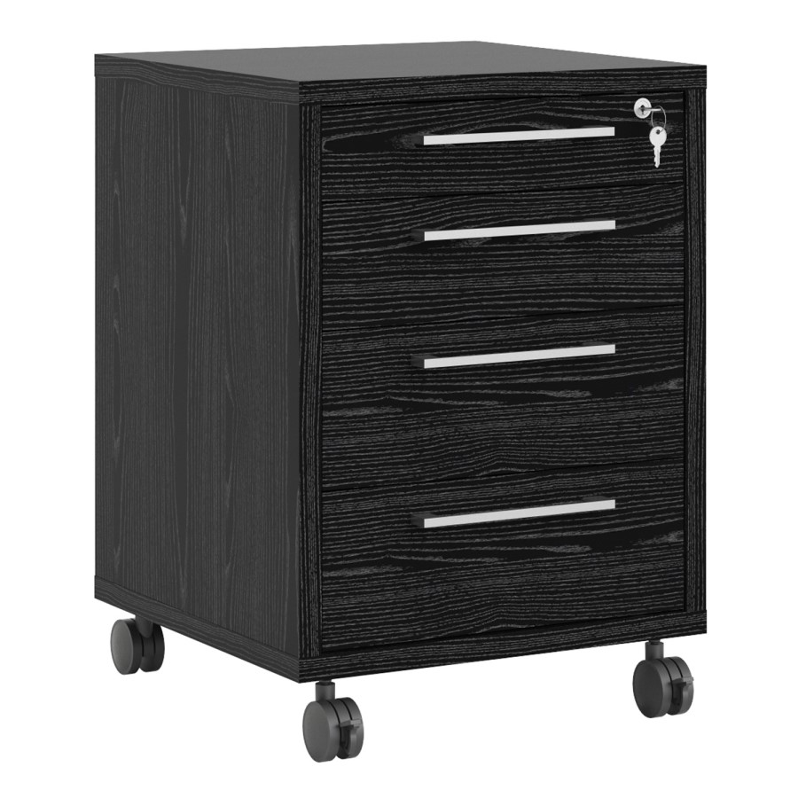 Prima Mobile file cabinet in Black woodgrain