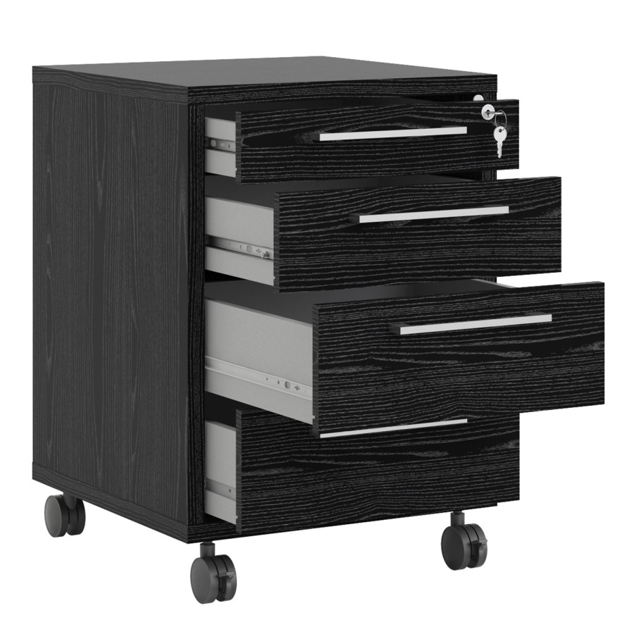 Prima Mobile file cabinet in Black woodgrain