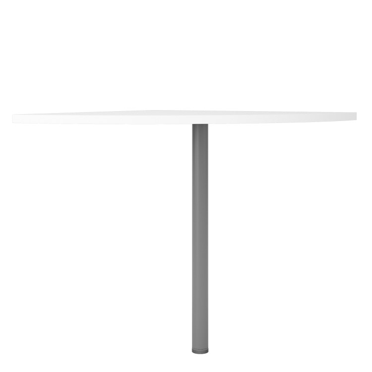 Prima Corner desk top in White with Silver grey steel legs