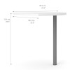 Prima Corner desk top in White with Silver grey steel legs