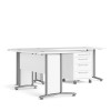Prima Corner desk top in White with White legs