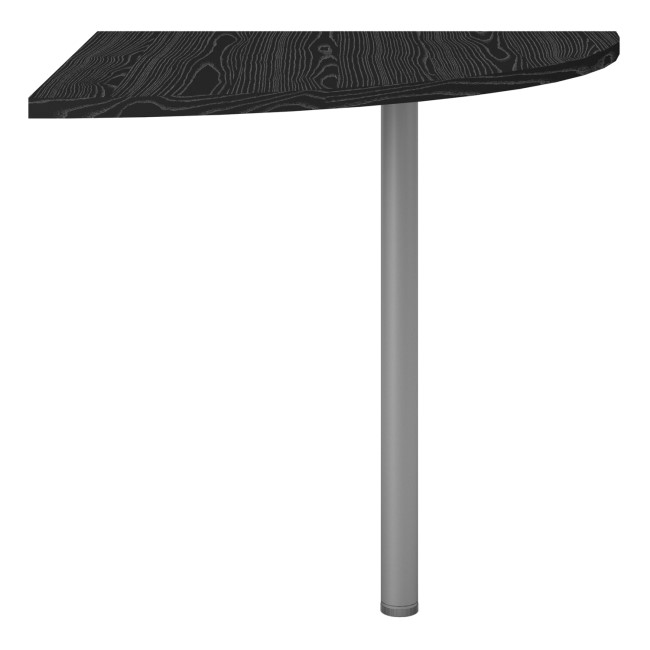 Prima Corner desk top in Black woodgrain with White legs