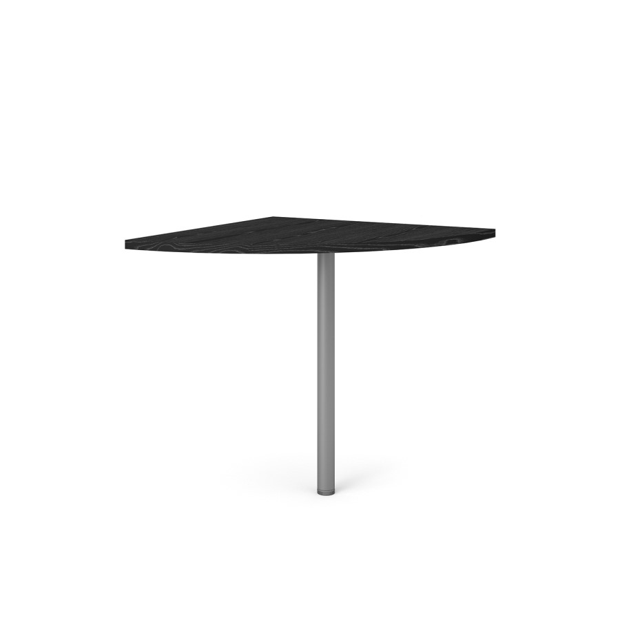 Prima Corner desk top in Black woodgrain with White legs