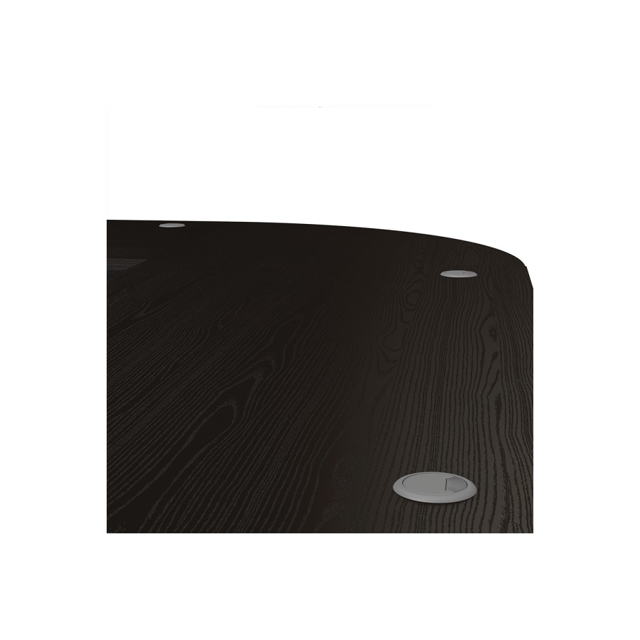 Prima Corner desk top in Black woodgrain with White legs