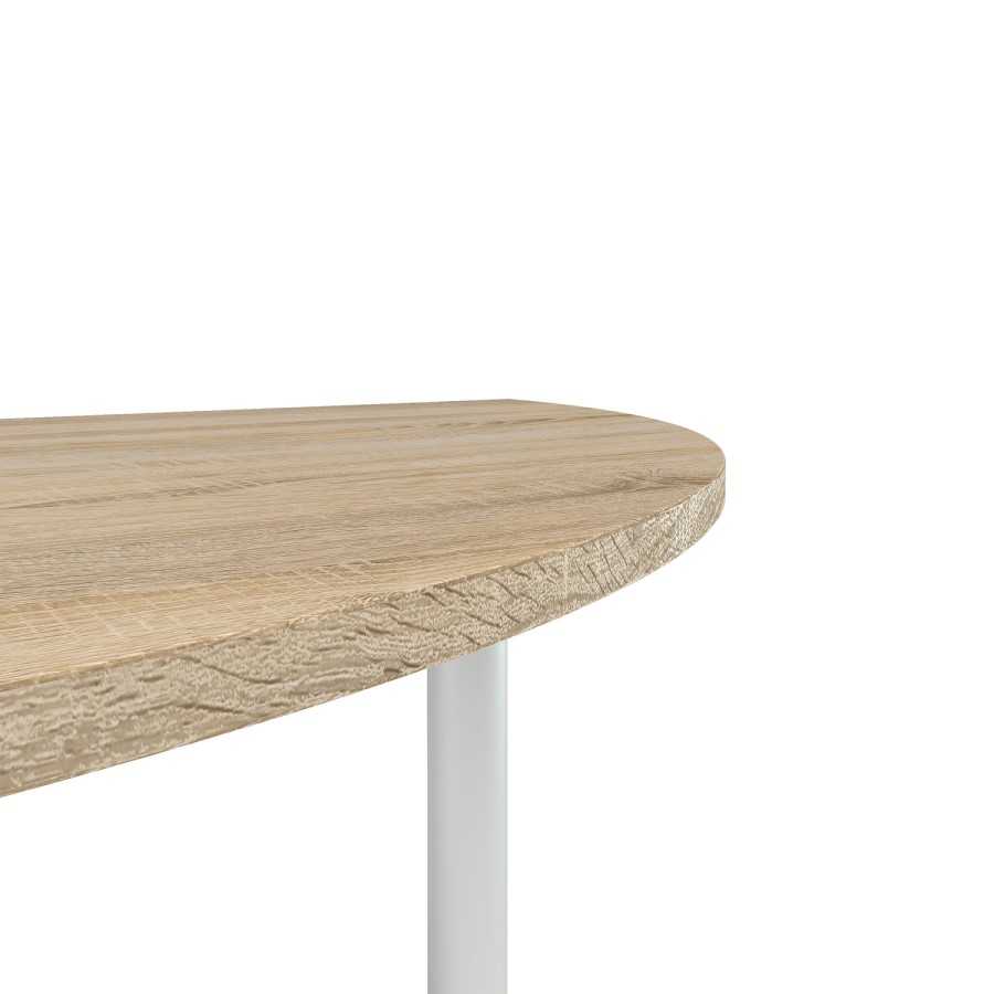 Prima Corner desk top in Oak with Silver grey steel legs