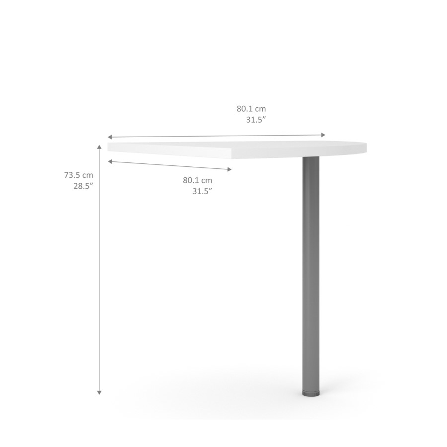 Prima Corner desk top in Oak with White legs