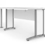 Prima Desk 120 cm in White with Silver grey steel legs