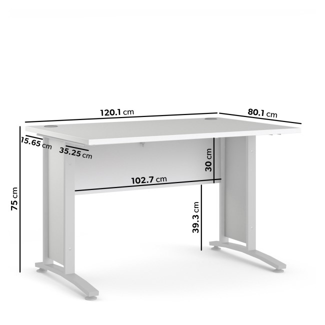 Small White Wooden Desk - Prima