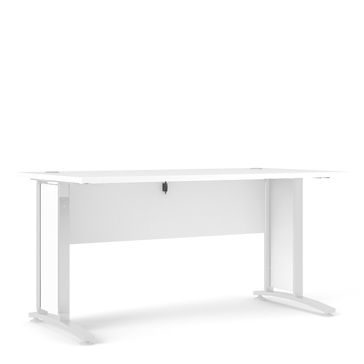 Large White Wooden Desk - Prima 