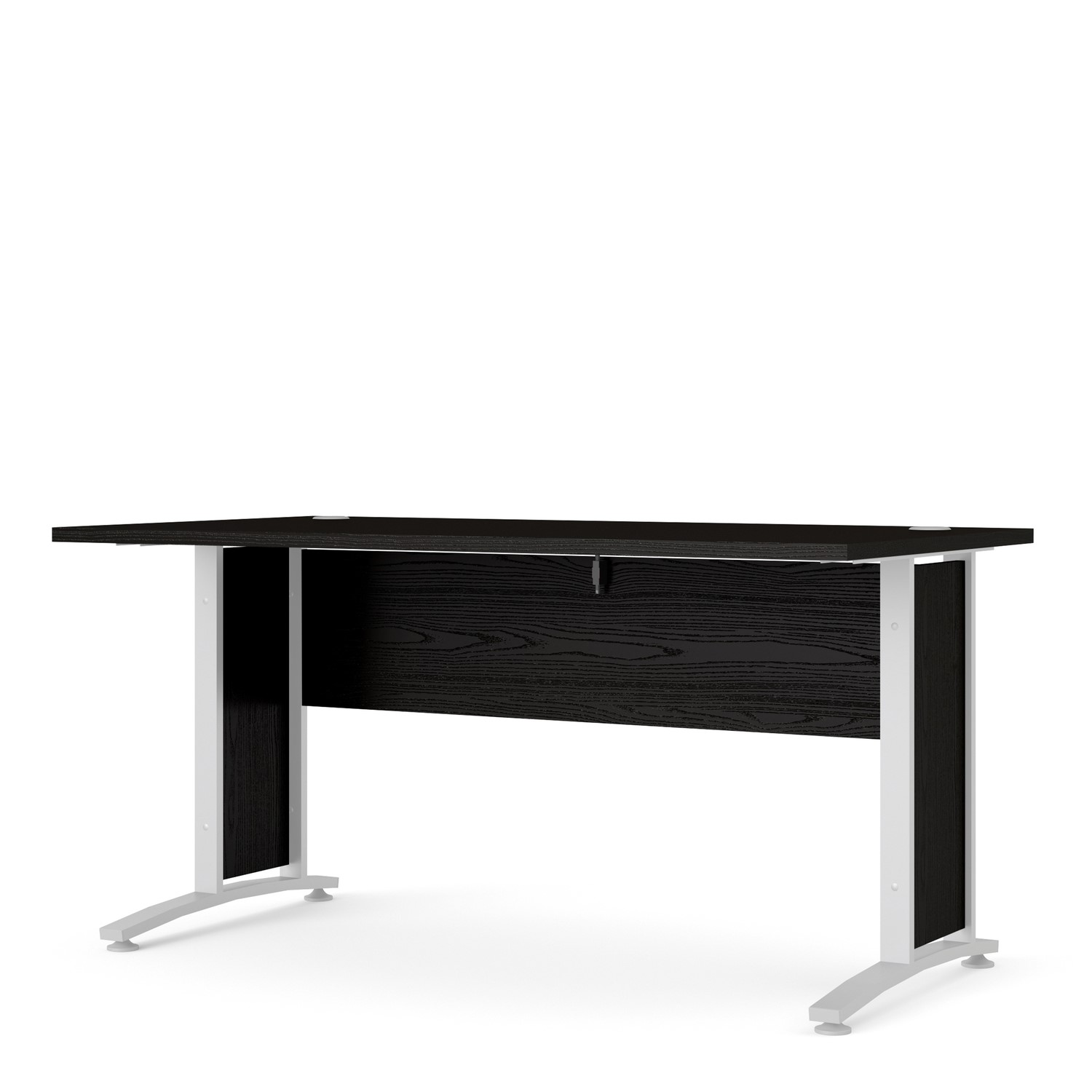 Prima Desk 150 cm in Black woodgrain with White legs - Furniture123