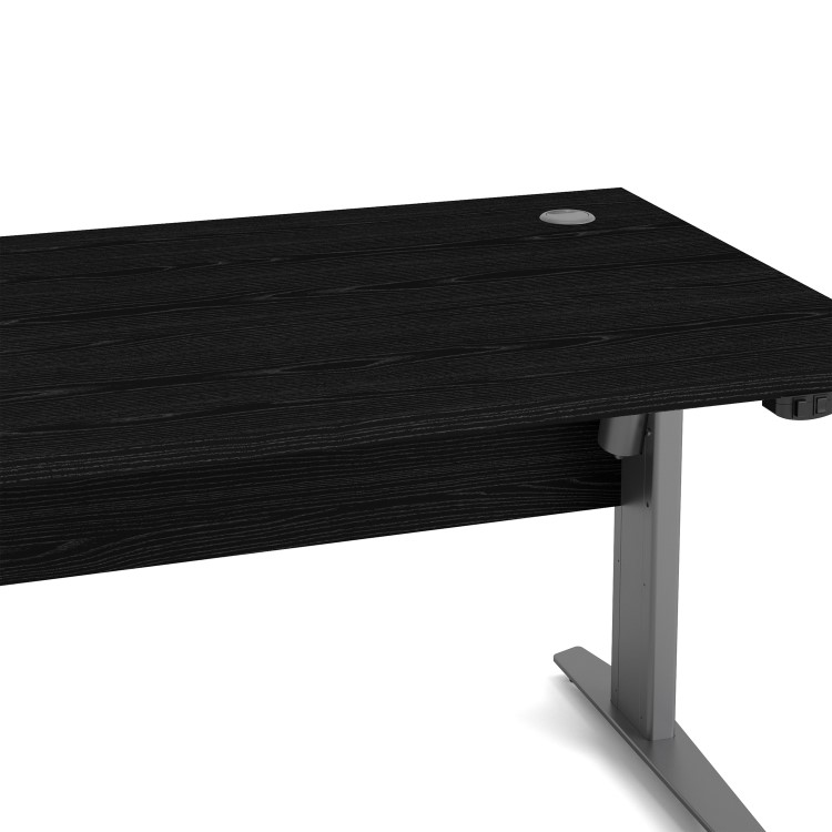 Large Black Wood Standing Desk with Electric Control - Prima