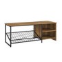 Foster Industrial Entry Bench with Shoe Storage in Reclaimed Barnwood