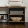Foster Industrial Entry Bench with Shoe Storage in Reclaimed Barnwood