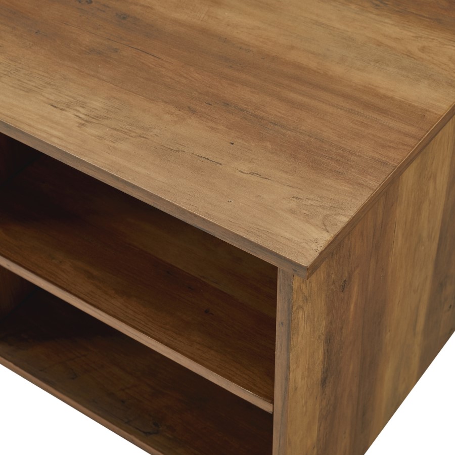 Foster Industrial Entry Bench with Shoe Storage in Reclaimed Barnwood