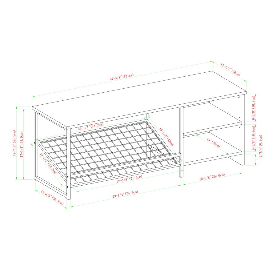 Foster Industrial Entry Bench with Shoe Storage in Reclaimed Barnwood