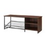 Foster Industrial Entry Bench with Shoe Storage in Dark Walnut