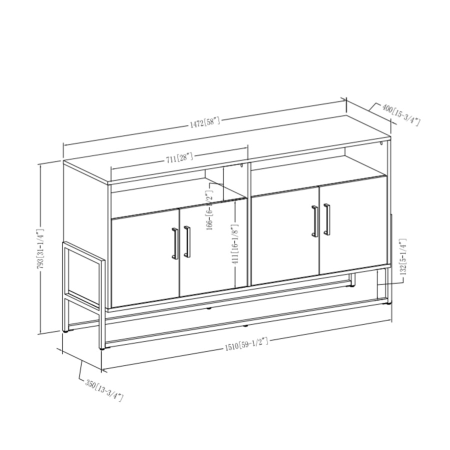 Foster Modern Farmhouse TV Stand in Slate Grey