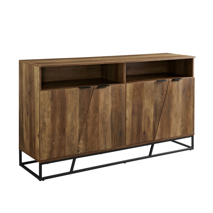 Foster Asymmetrical Sideboard TV Stand in Rustic Oak