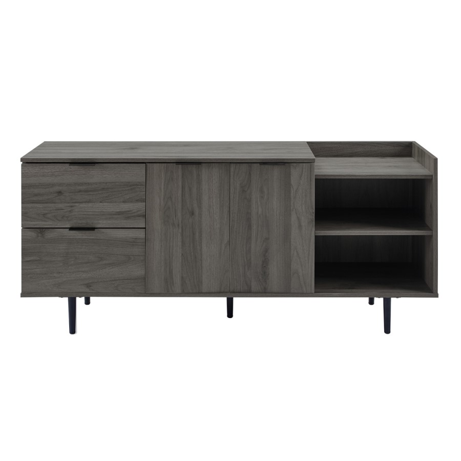 Foster 58" Modern Storage TV Stand - Slate Grey