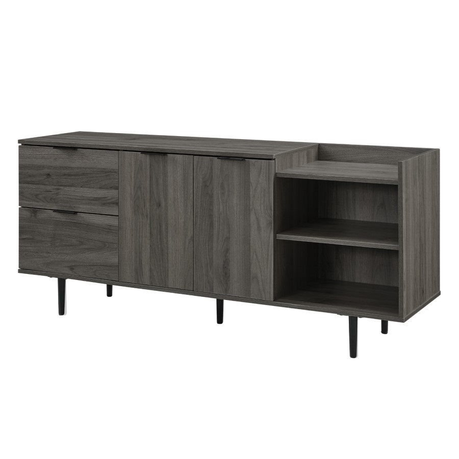 Foster 58" Modern Storage TV Stand - Slate Grey