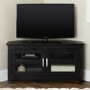 GRADE A1 - Black Wood Corner TV Stand with Storage - TVs up to 50" - Foster