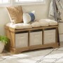 Foster Modern Farmhouse Entryway Storage Bench in Barnwood