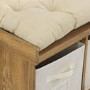 Foster Modern Farmhouse Entryway Storage Bench in Barnwood