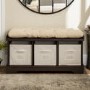 Foster Modern Farmhouse Entryway Storage Bench in Dark Wood