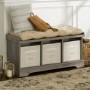 Foster Modern Farmhouse Entryway Storage Bench in Grey Wash