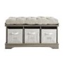 Foster Modern Farmhouse Entryway Storage Bench in Grey Wash