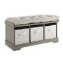 Foster Modern Farmhouse Entryway Storage Bench in Grey Wash