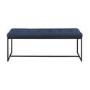 Foster Upholstered Tufted Hallway Bench in Blue