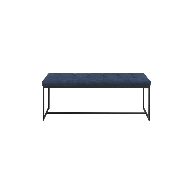 Foster Upholstered Tufted Hallway Bench in Blue