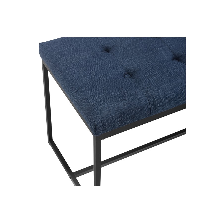 Foster Upholstered Tufted Hallway Bench in Blue