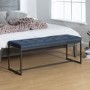 Foster Upholstered Tufted Hallway Bench in Blue