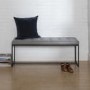 Foster Upholstered Tufted Hallway Bench in Grey