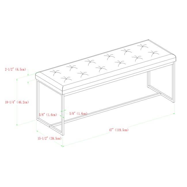 Foster Upholstered Tufted Hallway Bench in Grey