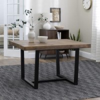 Foster Distressed Solid Wood Dining Table in Reclaimed Barnwood