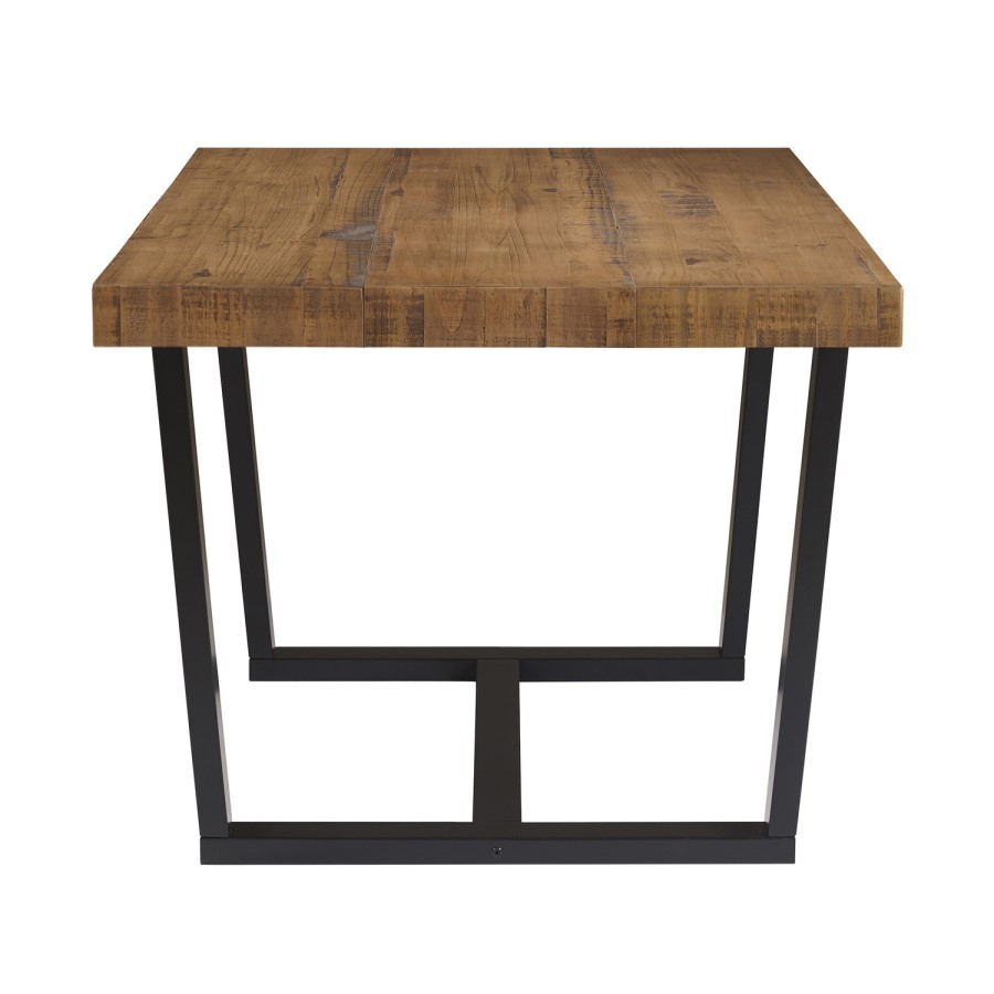 Foster Distressed Solid Wood Dining Table in Reclaimed Barnwood