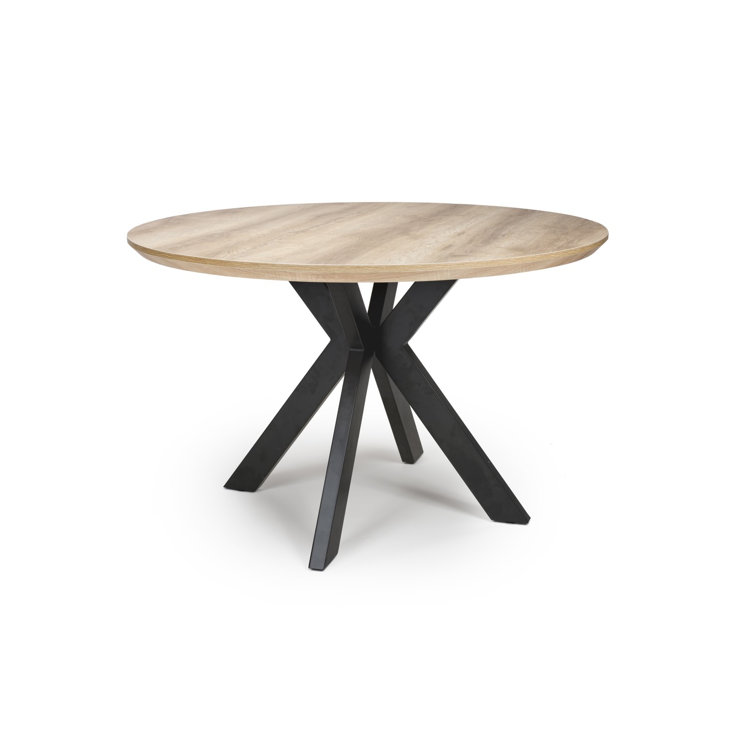 Liberty Industrial Round Oak Dining Table 120cm Furniture123 Liberty Industrial Round Oak Dining Table 120cm Furniture123