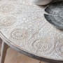 Round Ash Coffee Table with Carved Detailing - Agra