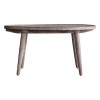 Round Ash Coffee Table with Carved Detailing - Agra