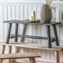 Alberta Rustic Grey Hall Bench - Caspian House
