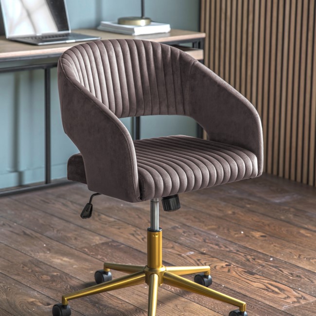 Murray Swivel Chair Grey Velvet