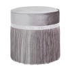 Aurora Boutique Grey Round Stool With Diamante Band And Tassel Detail