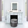 Aurora Boutique Grey Round Stool With Diamante Band And Tassel Detail