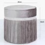 Aurora Boutique Grey Round Stool With Diamante Band And Tassel Detail