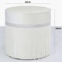 Aurora Boutique Ivory Round Stool With Diamante Band With Tassel Detail