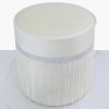 Aurora Boutique Ivory Round Stool With Diamante Band With Tassel Detail