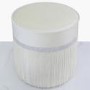 Aurora Boutique Ivory Round Stool With Diamante Band With Tassel Detail